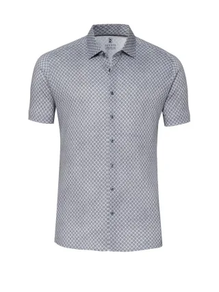 DESOTO - Casual Kent 1/2 light grey denim with palm lea - Gr. - S