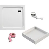 OTTOFOND Duschwanne, quadratisch, Sanitäracryl, Set, 80x80x6 cm, mit Wannenträger, Ablaufgarnitur und Fugendichtband