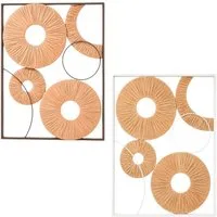 Marrakesch Orient & Mediterran Interior Wanddekoobjekt Home Accents Wanddeko 2er Set Metall Natur 48x68 cm Boho Wanddeko Set (2 St), Handarbeit