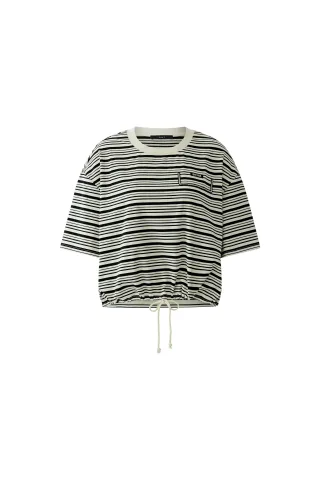 Oui - T-Shirt white black - Gr. - 36