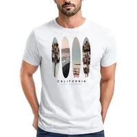 Neverless Print-Shirt Herren T-Shirt California Surf Paradise Surfboards Grafik Foto Print mit Print