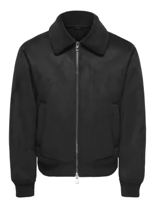 ONLY&SONS - ONSSPENCER SHEARLING JACKET OTW Black - Gr. - L