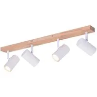 Nettlife Deckenstrahler 4 Flammig Holz Schwarz GU10 Schwenkbar 350°, Schwenkbar 350°, ohne Leuchtmittel, für Wohnzimmer Schlafzimmer Esstisch Küche Kindzimmer Flur