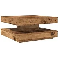 vidaXL Couchtisch Couchtisch 360-Grad Drehbar Altholz-Optik 70x70x34,5 cm (1-St)