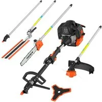FUXTEC Benzin-Motorsense FX-MT152E, 44 cm Arbeitsbreite Messer, 5in1 Tool Easy-Start 3PS 52ccm 32cm Schnittbreite, 40cm Schnittlänge