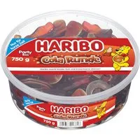 HARIBO Süßigkeit, Haribo Cola Runde Runddose Fruchtgummi teilweise mit Schaumzucker 750g