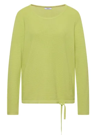 CECIL - Pullover mit Rundhals und Struktur citrin green - Gr. - L