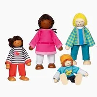 goki Biegepuppe Biegepuppen Interkulturelle Familie (Packung, 4-tlg., set), vier voll bewegliche Biegepuppen
