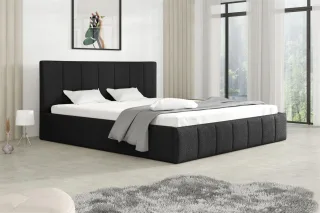 Polsterbett Doppelbett DETROIT 120x200cm Stoff Freya Schwarz