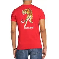 roberto cavalli T-Shirt Firenze Tiger Logo Print Slim Fit RC-Monogramm und Tiger-Print auf der Brust