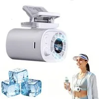 Minicloss Handventilator Auto Clip Ventilator, Tragbarer Mini Ventilator, Wiederaufladbar, 100 Geschwindigkeitsstufen, LED-Display,für Auto, Büro und Camping
