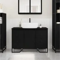 vidaXL Waschbeckenunterschrank Waschbeckenunterschrank Schwarz Eichen-Optik 91 x 35 x 60 cm