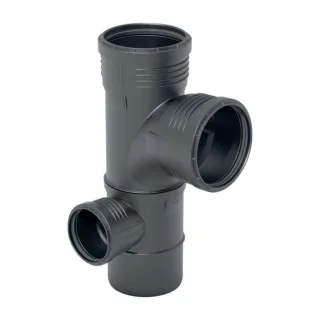 Geberit Silent PP Kombibogeneckabzweig 390561141 DN 110/110/75, 87,5Grad, links, schalloptimiert