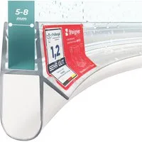STEIGNER Duschdichtung Duschtürdichtung gebogen UK17 30 cm (1 Stk) Transparent 5-8 mm, L: 30 cm, (1 Stück Packung, Einzeldichtung), Duschdichtung Runddusche oder Duschkabine Viertelkreis mit Duschtür