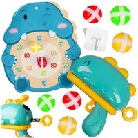 ISO TRADE Wurfscheibe Dinosaurier-Arcade-Spiel (Spar-Set, Familienspiel), Spiel trainiert Treffsicherheit, Koordination und Konzentration