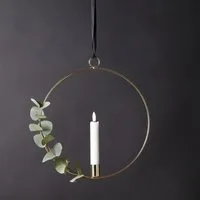 MARELIDA Hängeleuchte Dekoring mit LED Kerze Flamme mit Aufhänger 28,5cm Timer Batterie, LED Classic, warmweiß (2100K bis 3000K)
