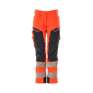MASCOT Damen Hose mit Knietaschen ACCELERATE SAFE Hi-vis Rot / Schwarzblau 42 - 19078-511-22210-82C42