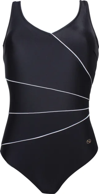 NATURANA - Shapewear Badeanzug schwarz-weiss - Gr. - 44B