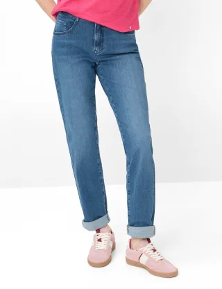 Brax Damen Five-Pocket-Hose Style CAROLA USED STONE BLUE, denim blau, Gr. 42L