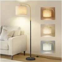 VASAGLE Stehlampe Stehleuchte, Bogenlampe, höhenverstellbare Leselampe, mit 3 Lichtfarben, 150-175 cm hoch, modern, mit Fußtaster, E27 Fassung