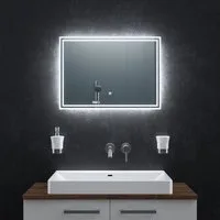 Bringer Badspiegel BRS107, Badezimmerspiegel mit Anti-Beschlag und Speicherfunktion