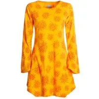 Vishes Tunikakleid Langarm Damen Blumen-Tunika Shirt-Kleid Glockenärmel Baumwolle Hippie, Boho, Goa Style