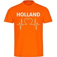 multifanshop T-Shirt Herren Holland - Herzschlag - Männer