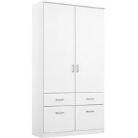 rauch Kleiderschrank Kleiderschrank Schrank Garderobe deckenhoher Schrank BREMEN (optional mit Spiegel, Breiten: 91/136/181 cm, Höhe: 199 cm) in vielen Farbvariationen, inkl. Kranzblende MADE IN GERMANY