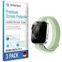 smartect Displayschutzfolie TPU Schutzfolie Klar für Huawei Watch Fit 3, Set, 3 Stück, Panzerfolie Bildschirm Displayfolie