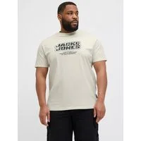 Jack & Jones PlusSize Print-Shirt JCOLIDO AOP FRONT PRINT TEE SS CRE PLS mit Logo Print