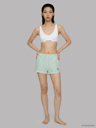 CK GRAPHIC POPLIN TRACK SHORT PENNY STRIPE MARDI GRAS GREEN - Gr. - S