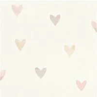 Rasch Vliestapete 301717 - Kinderzimmer-Tapete mit bunten Herzen in Aquarelloptik, strukturiert, gemustert, (1 St), Aquarell-Optik