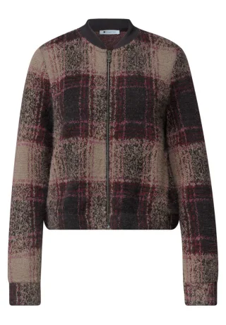 Street One - multicolor fluffy check jacket 37874_black_coffee - Gr. - 34