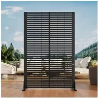 GarveeMore Paravent 120x180cm aus Stahl,Sichtschutz mit Lamellen,Garten-Dekotrennwand (1 St), inkl. Haken & Bodenanker, für Terrasse, Balkon & Garten