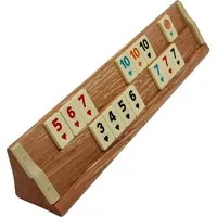 Ertex Spielesammlung VIP Okey Holz Spielset AHSAP mit Melamin Steinen & Racks