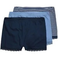 Ulla Popken Panty Pantys 3er-Pack Ringel/einfarbig Spitze