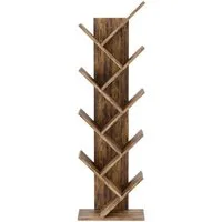 Mondeer Bücherregal in Baumform aus Holz Bücherschrank, Würfelregal exquisites 9 lagiges, einfaches Design und Platzsparen
