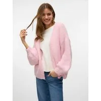 Vero Moda Strickjacke VMMAYBE LS OPEN CARDIGAN GA REP Kunstfaser, oversize