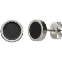 LÖB Paar Ohrstecker Edelstahl 18K Gold vergoldet Ohrringe Rund Platte Flach silber schwarz (Geschenke für Frauen Beste Freundin Mutter Mama Damen zum Geburtstag Weihnachten Weihnachtsgeschenke, Inkl. Schmuckbox), Ohrstecker Kreis Matt Modern Minimali