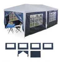 relaxdays Pavillonseitenteil Blaue Pavillon Seitenteile im 6er Set, 300x200 cm