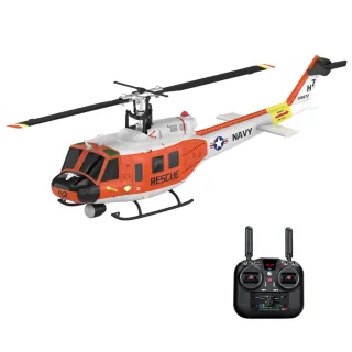 YXZNRC F07H UH-1 2.4G 9CH 6G GPS Optical Flow Localization TOF LiDAR Altitude Hold Dual Brushless Motor 1:34 Scale Flyba