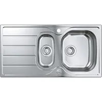 Grohe Edelstahlspüle K200 Edelstahlspüle, Abtropffläche, 1,5 Becken, Edelstahl (31564SD1)