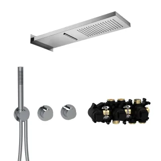 Herzbach MODUL7 Thermostat-Set T-MU2 537x165mm Multi 2 Chrom, 70.703711.1.01 70.703711.1.01