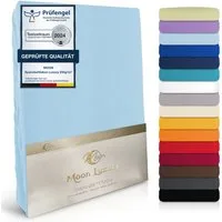 MOON Heimtextilien Spannbettlaken MOON-Luxury Spannbettlaken Jersey Stretch 230g/m², 97% Mako-Baumwolle 3% Elastan
