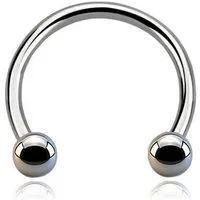 viva-adorno Nasenpiercing Titan Hufeisen Piercing Kugeln Lippenpiercing Augenbrauenpiercing, Hufeisen Ring für Septum Lippe Augenbraue