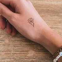 Inkster Schmuck-Tattoo Abstrakter Lotus, wasserfestes temporäres Tattoo, 2 Wochen Halt