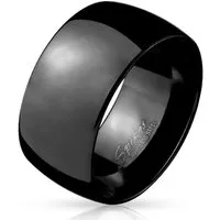 BUNGSA Fingerring 60 (19.1) Ring breit glänzend Schwarz aus Edelstahl Herren (Ring, 1-tlg), Männer