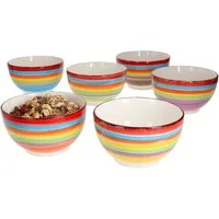 MamboCat Müslischale 6er Set Müslischale Ibiza Rainbow Summer - 24326524, Steingut