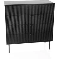 hjh LIVING Kommode KARBY K Sideboard H/B/T: 95.0 x 90.0 x 40.0 cm, Schubladenschrank Schrank mit 4 Schubladen, Metallfüße