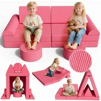 TLGREEN Kindersofa Spielsofa Cord, 15-Teiliges Modulare Kinderspielcouch, Kindersofa-Bausteine, Spielsofa für Kinder, kreatives Spielen für Kuschelecke im Kinderzimmer